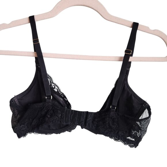Natori Bra Black Women's 34D Underwire Back Close Lacey Semi Sheer - Picture 5 of 9